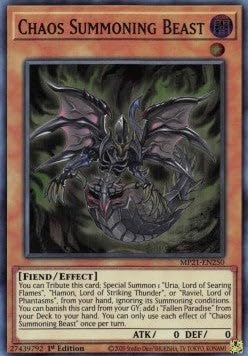 Chaos Summoning Beast MP21-EN250 Super Rare Englisch Boosterfrisch 1. Auflage - 2021 Tin of Ancient Battles - mit ReCollectibles-Versandschutz - für Yu-Gi-Oh!