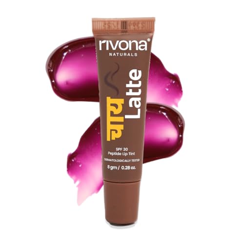 Image of Rivona Naturals Tinted Peptide Lip balm with SPF 30 (Chai Latte)