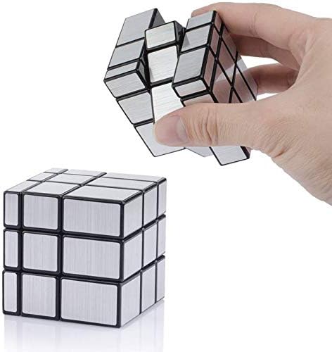 Image of MoYu Rubik Cube Puzzle Toy Game 3D Speed Cube, Stickerless Kids Puzzle Cube, Smooth Turning ABS Brain Teaser Toy for Kids and Adults (Silver Mirror)