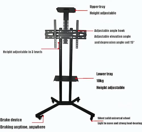 Soporte móvil para TV con ruedas universal, 32-65 pulg miniatura 2