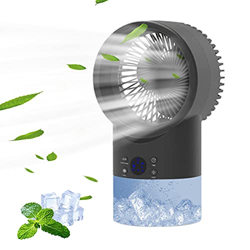 3 In1 Luftkühler Verdunstungskühler Klimaanlage Mobile Air Cooler Luftbefeuchter, Sprühfunktion, 3 Lüfterstufen 420ml Wassertank 4-6 Stunden Arbeiten, Ultra-leise Low Noise, für Zuhause Büro (schwarz) Cover