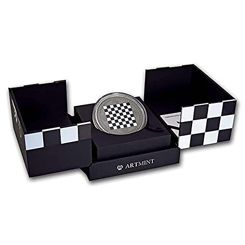 Image of Chess Chess Board Game 2 Oz Silver Coin Niue 2018 Antique Finish