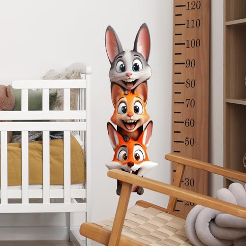 Vinilos decorativos 3D animales tiernos para pared miniatura 5