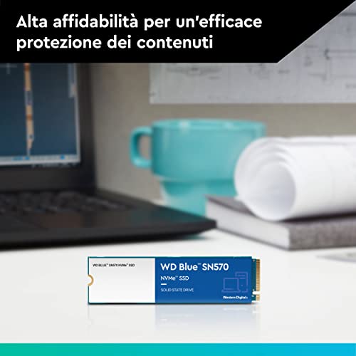 WD Blue SN570 500GB M.2 PCIe NVMe SSD, con velocità di lettura fino a 3500 MB/s - Hdd - Immagine 5