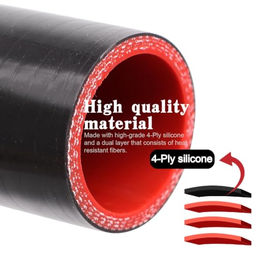 Image of 90 Degree Elbow Coupler Silicone Hose 4-Ply 1.5-inch(38mm) for Turbo /Intercooler /Intake Piping,Length 120mm Thickness 5mm with T-Bolt Clamp