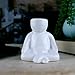 NW Wholesaler 3.25 Inch White Ceramic Meditating Person Shaped Planter for Air Plants - (Air Plant Holder only) - Table Top Display Vases and Planters for Air Plants and Other Mini Plants