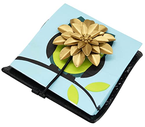 OwlGift Black Flat Napkin Holder w/Golden Flower Weighted Arm, Metal Cocktail Napkin Dispenser, Kitchen Counter Paper Towel Storage, Dining Table Organizer by Owlgift - Image 4