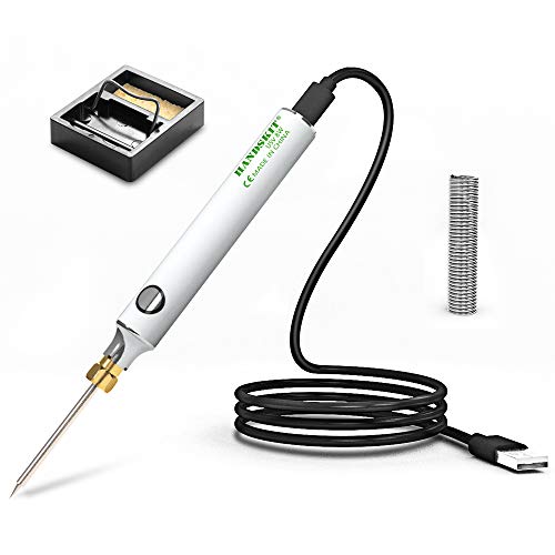 HANDSKIT Soldering Iron Kit, [Upgraded] Soldering Kit Electronics, 8W Adjustable Temperature Welding Tool with USB, Solder Wire, Soldering Iron Stand