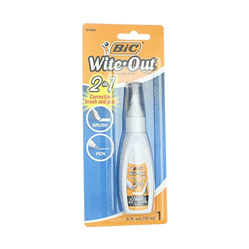 BIC Fluido de correção 2 em 1, 15 ml, garrafa, 12 EA