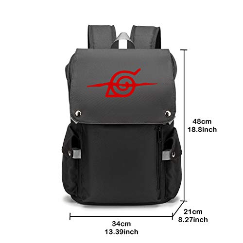 Mochila Naruto Sasuke Sharingan Akatsuki Nuvem Vermelha Masculina e Feminina 3D Anime Mochila Escola