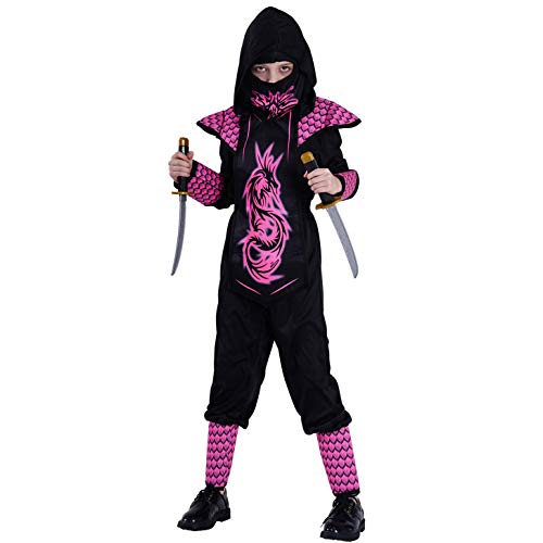 Pgond Girl's Pink Ninja Jumpsuit Costume For Kids (7-9Y) #TOP1