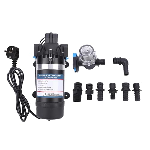 Eujgoov Elektrische Membranpumpe 160psi 5,1 GPM Hochdruckpumpe für Meeresyacht RV Automobil -landwirtschaftliche Sprühung (EU-Stecker 220-230 V 0,68a)
