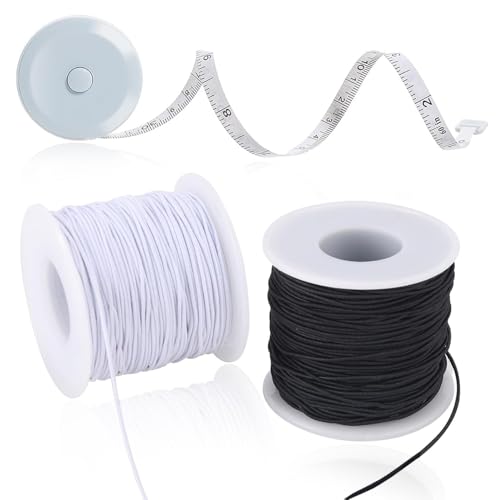Cakasi 2 Rolls Stretchy Elastic Cord & Retractable Measuring Tape