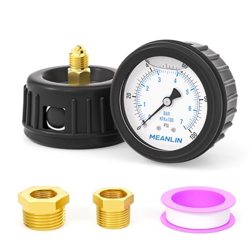 Manomètre en acier inoxydable 0-100 psi MEANLIN MEASURE haute résistance montage arrière