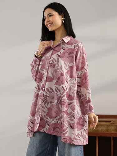Image of Libas Printed Cotton A Line Kurti Suit