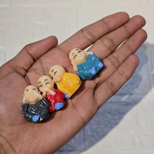 Image of Miniature Buddha Set of 4 | Resin Buddha Figurines for Miniature Garden Decor Dollhouse Accessories Home Temple Desk Decor & Thoughtful Gift