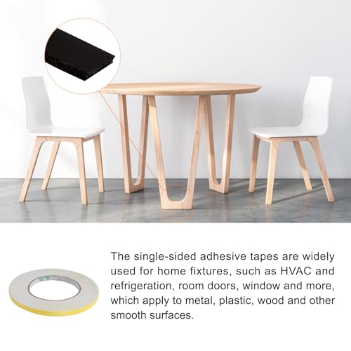 Image of Single-Sided Foam Tape Self Adhesive, [for Home Fixtures, Daily Use] - 8mm x 2mm / 5m / White, Yellow / 1Pcs