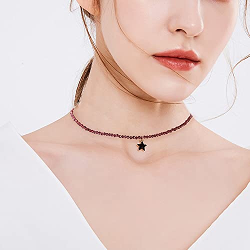 Liqunsweet 3 Strands Natural Garnet Semi-Precious Gems Stone 2Mm Tiny Beaded Crystal Necklaces Choker thumb #6
