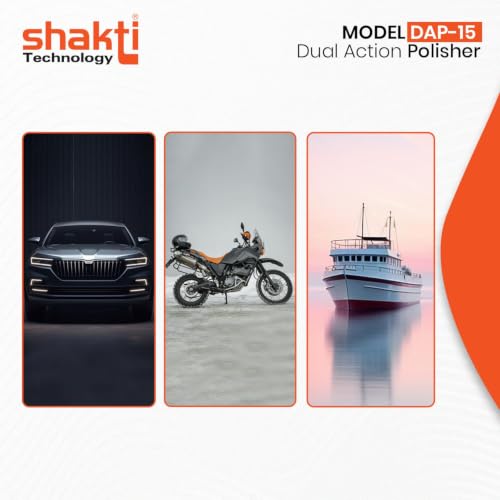 Image of Shakti Technology DAP-15 Dual Action Polisher 1000W Electric Car Polisher 15MM Orbit with D-Handle 2000-4500 RPM with 125MM(5Inch) Wheel Size, Disk Ideal for Cars, SUV, Boats & Tiles Polishing
