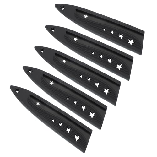 PATIKIL Coprilama in Plastica per Coltelli da Sbucciatura 5, Confezione da 5 Proteggi Lame Universali per Coltelli da Cucina, Nero