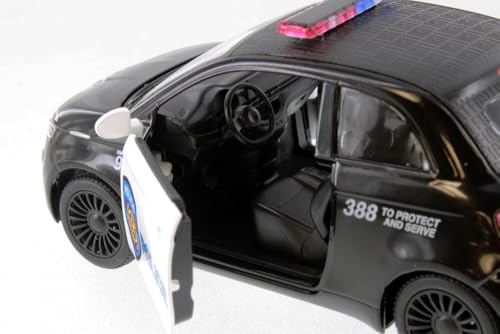 KiNSMART Fiat 500e Police Car 1:28 Modelo Metal 5 Pulg miniatura 3