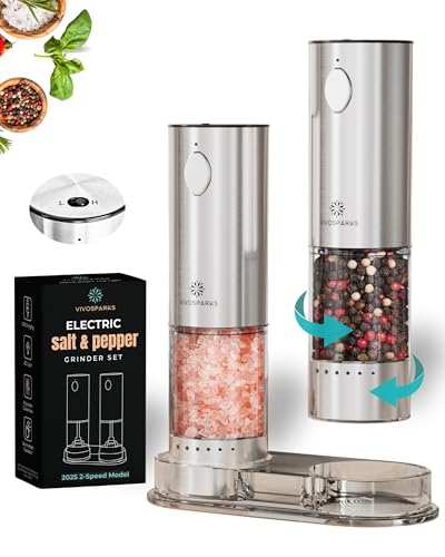 Vivosparks Electric Salt and Pepper Grinder Set