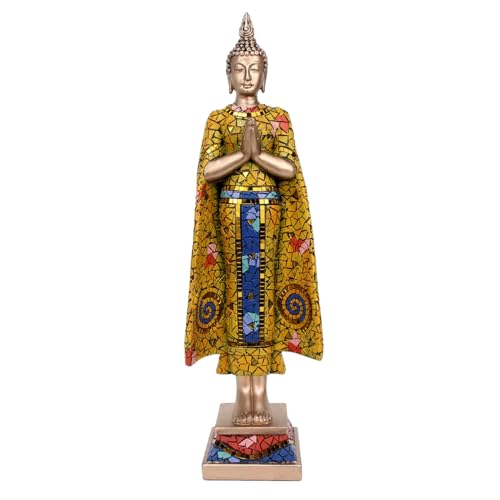 SIGNES GRIMALT Figurine Bouddha Debout en résine Multicolore, Collection MIKAKOLOR, Hauteur 43 cm