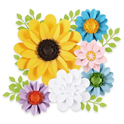 12-Pcs-Floral-Paper-Flowers-Decorations-for-Wall-Monogram-Sign-Decorations-Sunflower-Yellow-3D-Flowers-for-Party-Photo-Backdrops-Classrooms-Walls-Bridal-Shower-Baby-ShowerWedding-and-Birthday 12 Pcs Floral Paper Flowers Decorations for Wall Monogram Sign Decorations Sunflower Yellow 3D Flowers for Party Photo Backdrops Classrooms Walls Bridal Shower Baby ShowerWedding and Birthday