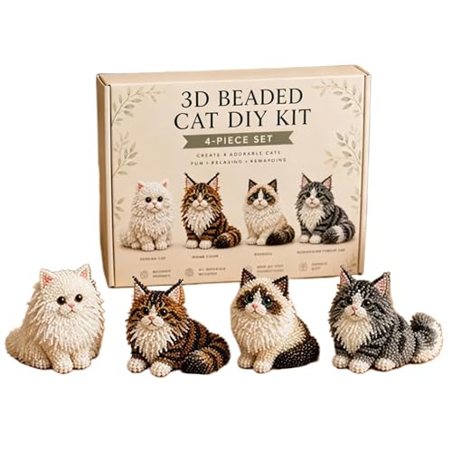 Juego de cuentas de bordado de gatos para decorar tu oficina de forma creativa