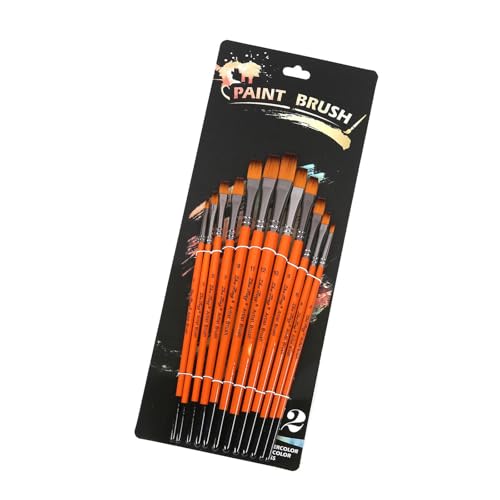 12 pinceles profesionales de acuarela de cerdas de nailon para acrílicos, acuarela, pintura al óleo, pinceles acrílicos