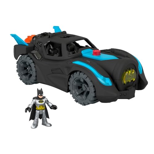 Imaginext Kit de véhicule avec une figurine Batman DC Super Friends et une Batmobile entièrement équipée (30 cm), à Collectionner, Jouet Enfant, Dès 7 ans, HGX96, Multicouleur