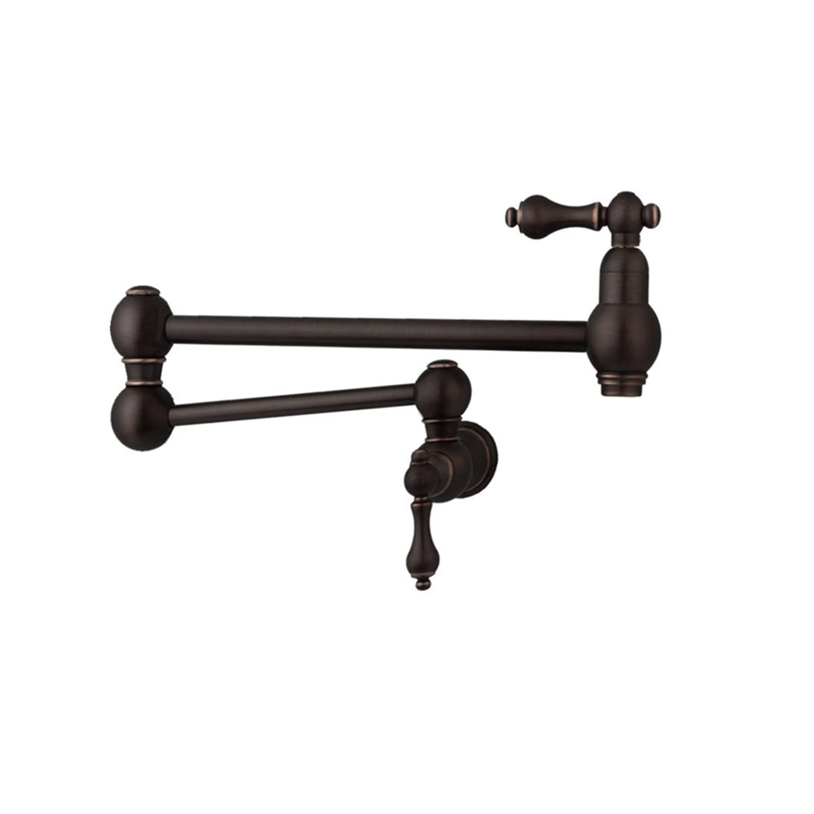 Cudtapi Orb Bathroom Faucet Solid Brass Pot Filler Tap Double-Jointed Swinging Wall Mount Kitchen Faucet Multiple Colors(Orb)