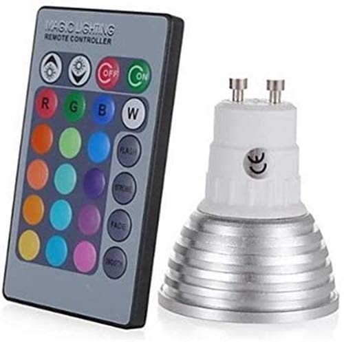 Ampoule GU10 RGB 3W LED spot changement couleur télécommande infrarouge universelle