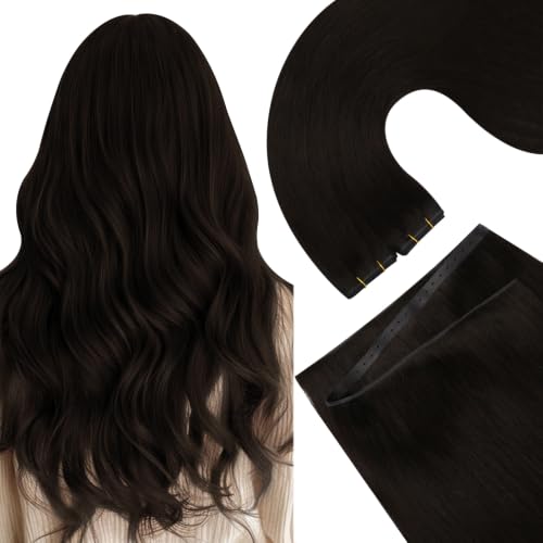 Image of Ugeat 22 Inch Butterfly Weft Hair Extensions Human Hair Dark Brown Butterfly Weft Hair Extensions Brown Butterfly Wefts Human Hair Extension Daily Wear for Long 100G