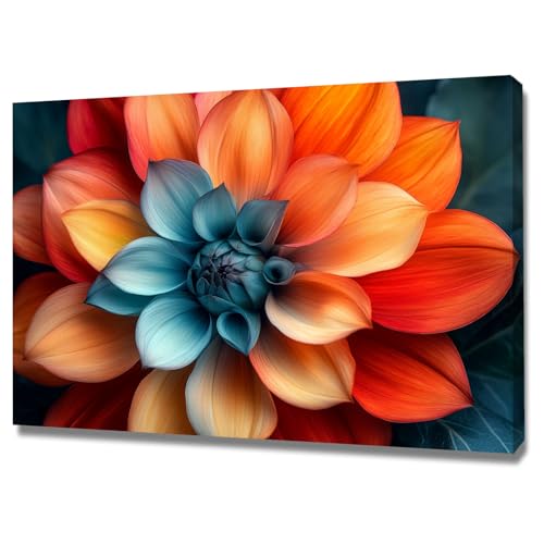 Tableau fleurs sur toile 60x90cm multicolore pour illuminer votre decoration de salon moderne