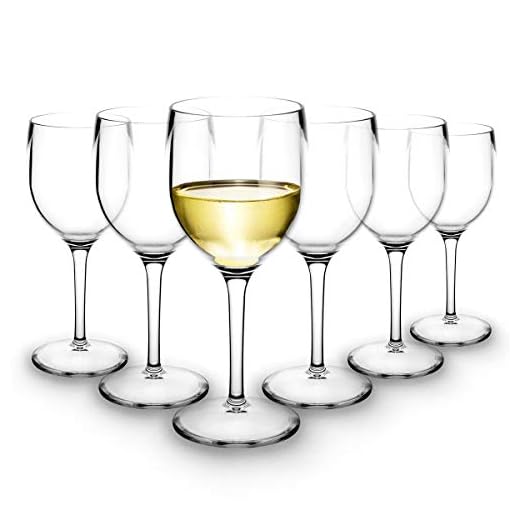RB Copas de Vino Blanco Plástico Premium Irrompible Reutilizable 20cl, Set de 6