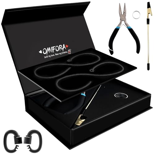 omifora Permanent Bracelet Kit with Ring-Shaped Clasp DIY Romantic Infinity Jewelry for Couples Friends & Family Gift for Anniversaries Mothers Day & Birthdays(Black&Black)