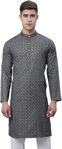 Men's Cotton Blend Foil Printed ONLY Long Kurta