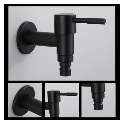 Robinet mural en acier inoxydable noir style-b pour lavabo et extérieur