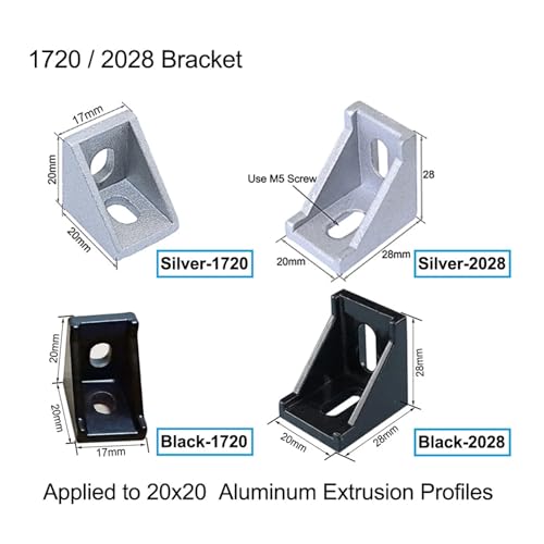 Connecteur support d'angle aluminium 2020 pour équerre fixation profilé extrusion 20S - 2
