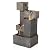 Alpine Corporation ZDQ110 Indoor/Outdoor Floor Multi-Tier Fountain w/LED Lights, Cascading Garden Water Fountain, 19" H, Gray