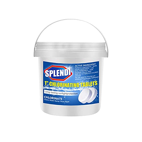 ErYao Chlorine Tablets for Pools, 1" Chlorine Tabs for Swimming Pool, Chlorine Tablets for Hot Tub, 50 pcs/Bucket (50pcs #A)