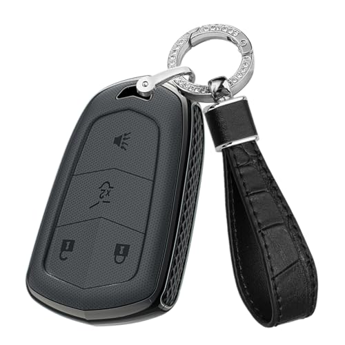 Coque en polycarbonate pour clé Cadillac XT5 XT6 Escalade 4 boutons noir