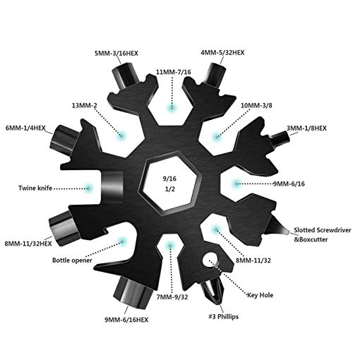 4 Pack 18 In 1 Snowflake Multi Tool, Stainless Steel Beer Bottle Opener, Flat Phillips Screwdriver Kit/Wrench, Outdoor Durable And Portable #TOP4
