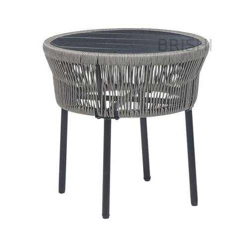 Image of BRISHI Garden Patio Seating Chair and Table Set Outdoor Balcony Garden Coffee Table Set Furniture with 1 Table and 2 Chairs Set with Cushion (Grey)