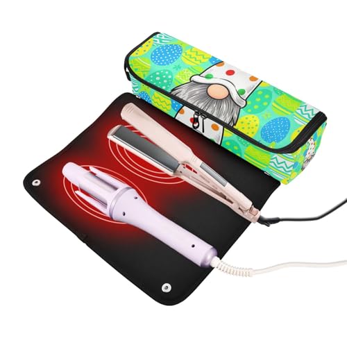 Bolso de viaje para herramientas de cabello con tapete resistente al calor removible, grande, para planchas, rizadores, secadores y más miniatura 2