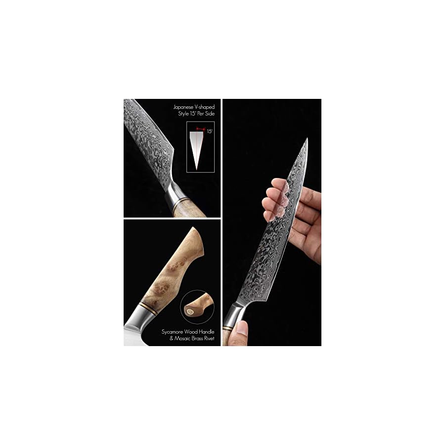 HEZHEN-Chefs-Knife-Professional-83-inch-Damascus-Steel-Kitchen-Knife-VG10-Gyuto-Knife-Master-Series-Chef-Cooking-Tool-at-HomeRestaurant-Figured-Sycamore-Wood-Handle HEZHEN Chef's Knife-Professional-8.3 inch Damascus Steel, Kitchen Knife VG10 Gyuto Knife-Master Series Chef Cooking Tool at Home,Restaurant-Figured Sycamore Wood Handle