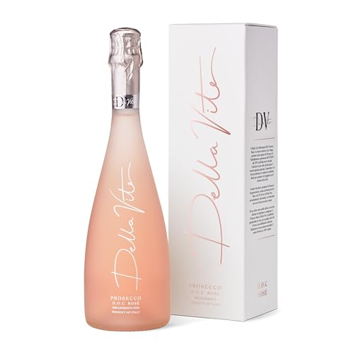 Della Vite Prosecco D.O.C Rosé Millesimato Premium Italian Sparkling Wine Gifts for Women Pink Prosecco Gift Set (Single Bottle 11.5% 750ml) - Includes Gift Box