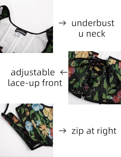 Image of Scarlet Darkness Women's Underbust Corset Top Renaissance Medieval Lace-up Boned Fairycore Pirate Corsets