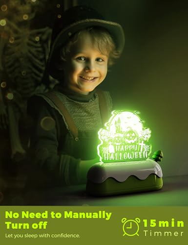 Image of LOHAS Halloween Night Light for Kids, Pumpkin Night Lights, USB Rechargeable, Color Changing RGB, Lamp for Adults, Children, Room Decor